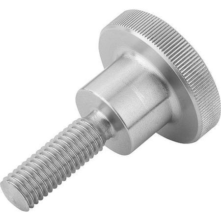 Kipp Knurled Thumb Screws in steel or stainless steel, DIN 464, inch K0140.A22X20
